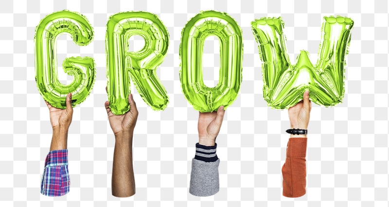 Grow word png, hands holding | Free PNG - rawpixel