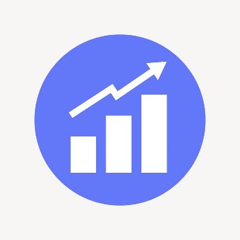 Growing bar charts icon badge, | Free Icons - rawpixel