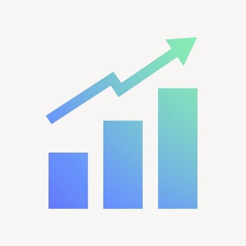 Growing bar charts icon, gradient | Free Icons - rawpixel