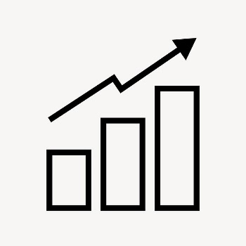 Growing bar charts icon, line | Free Icons - rawpixel