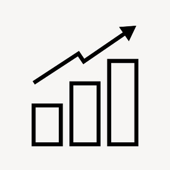 Growing bar charts icon, line | Free Icons - rawpixel
