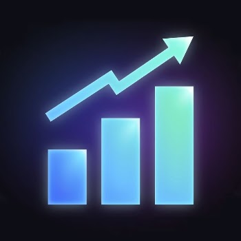 Growing bar charts icon, neon | Free Icons - rawpixel
