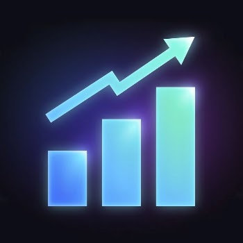 Growing bar charts icon, neon | Free Icons - rawpixel