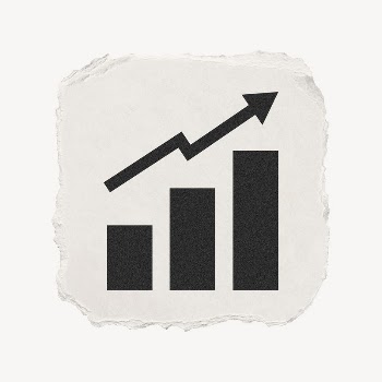Growing bar charts icon, ripped | Free PSD - rawpixel