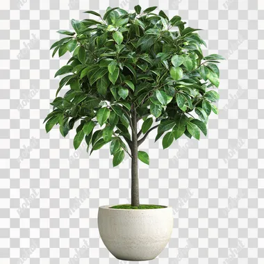 Growing Big Tree Plant in Pot - PNG Image