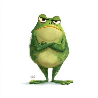Grumpy Slimy Frog Character Grumpy Slimy Frog Character
