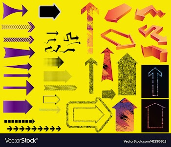 grunge arrow on yellow background