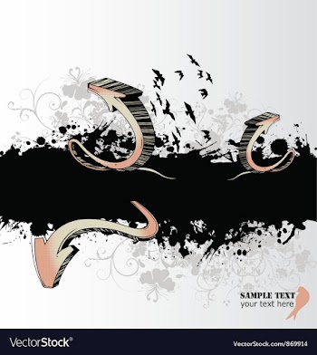 Grunge background with 3d arrows vector image