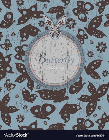 Grunge background with butterflies vector image