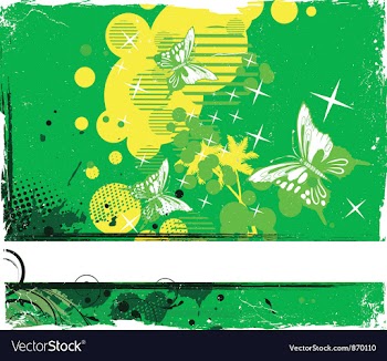 Grunge background with butterflies vector image
