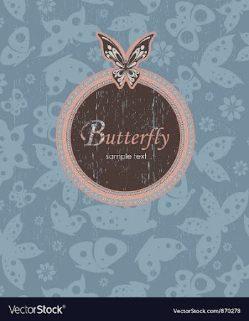 Grunge background with butterflies vector image