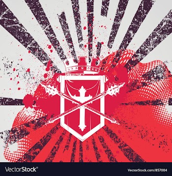 Grunge background with crest vector image