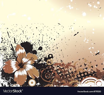 Grunge background with flower vector image