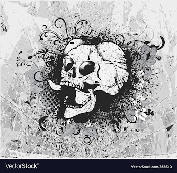 Grunge background with skull vector image