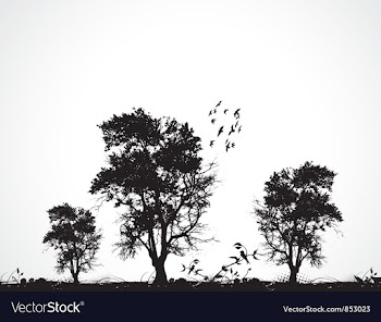 Grunge background with trees vector image