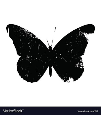 Grunge butterfly vector image