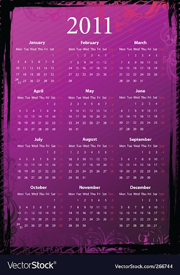 Grunge calendar 2011 vector image