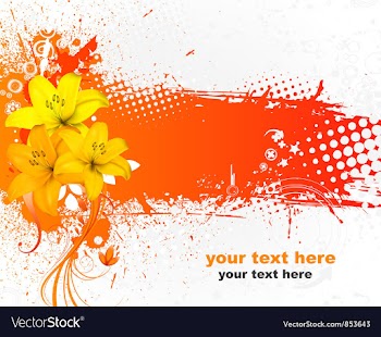 Grunge colorful floral background vector image