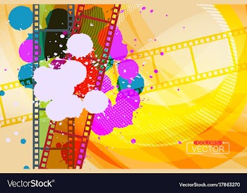 Grunge colorful ink splatter on film scene vector image