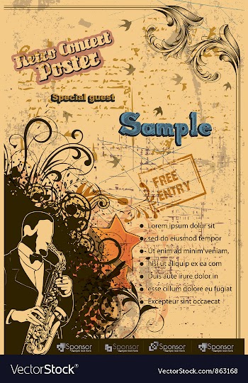 Grunge concert poster vector image