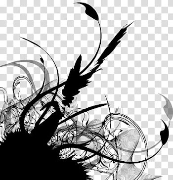 Grunge corner, black and white abstract painting transparent background PNG clipart