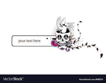 Grunge floral and skull vector image