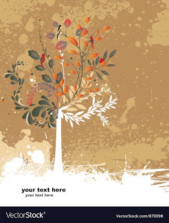 Grunge floral and tree vector image