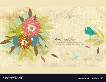Grunge floral background vector image