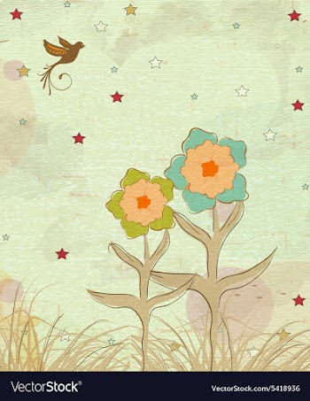 Grunge floral background vector image