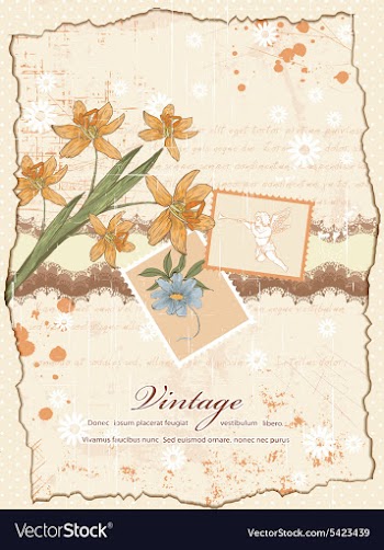 Grunge floral background vector image