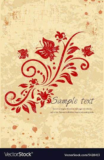 Grunge floral background vector image
