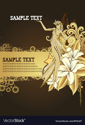 Grunge floral background vector image