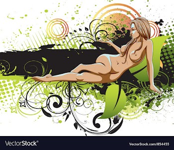 Grunge floral background vector image