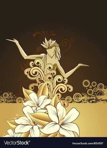 Grunge floral background vector image