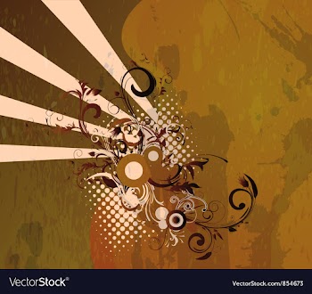 Grunge floral background vector image