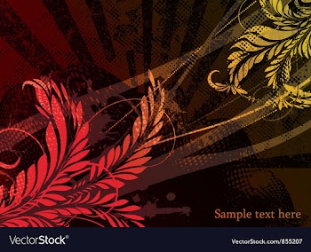 Grunge floral background vector image
