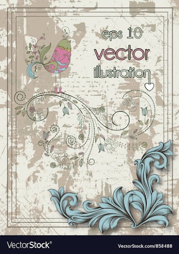 Grunge floral background vector image