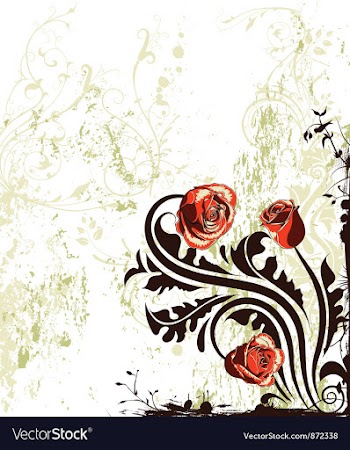 Grunge floral background vector image