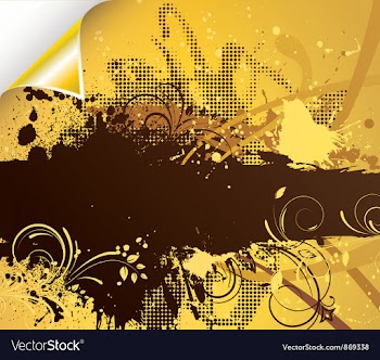 Grunge floral background with corner vector image