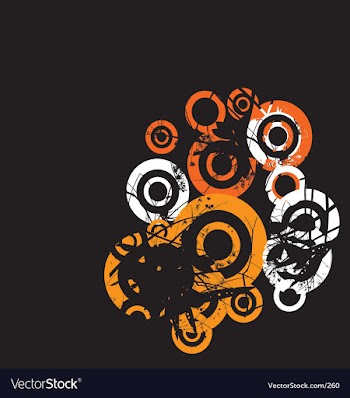 Grunge floral circles vector image