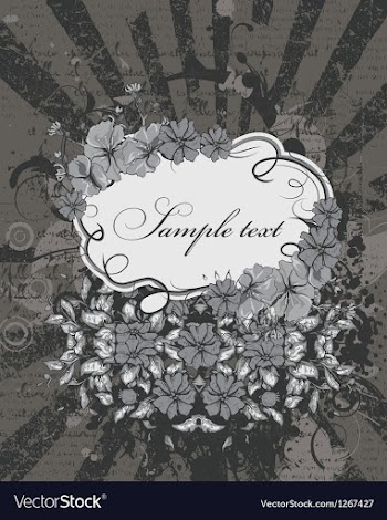 Grunge floral frame vector image