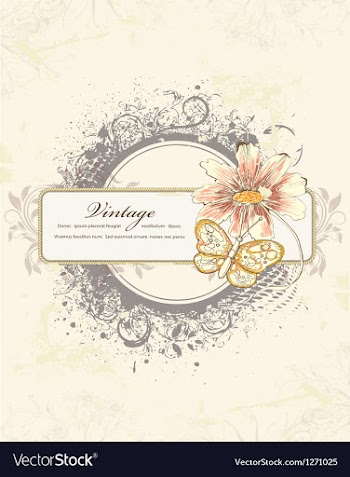 Grunge floral frame vector image