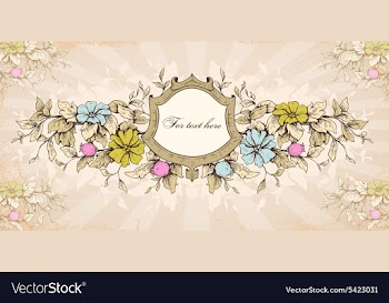 Grunge floral frame vector image