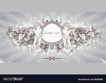 Grunge floral frame vector image