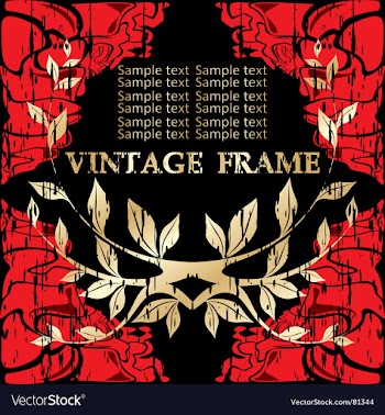 Grunge floral frame vector image