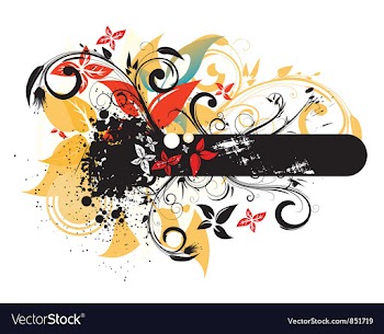 Grunge floral frame vector image