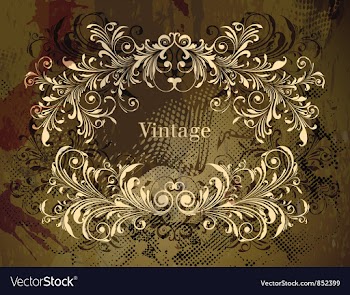 Grunge floral frame vector image