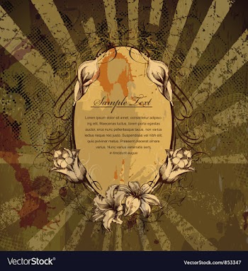 Grunge floral frame vector image
