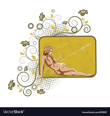 Grunge floral frame vector image