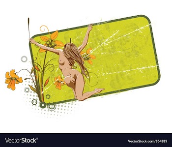 Grunge floral frame vector image
